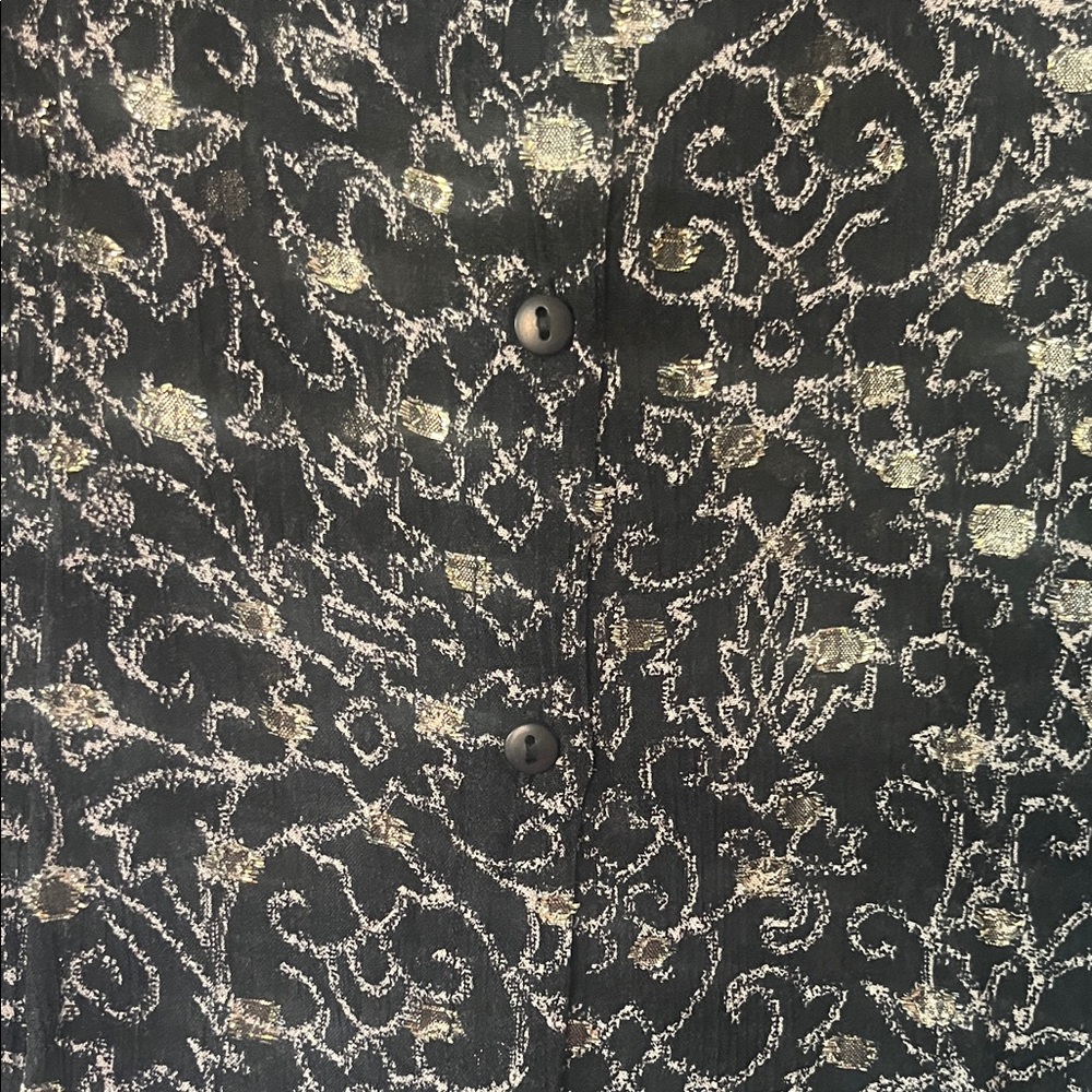 Ba&sh Black Blouse with Gold Pattern - Picture 3 of 4
